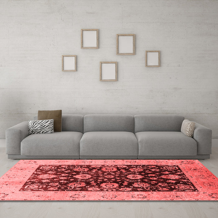 Industrial Red Washable Rugs