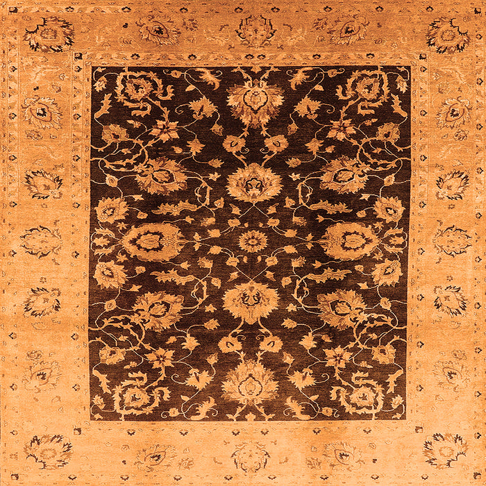 Square Oriental Orange Industrial Rug, urb3049org