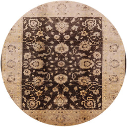 Round Machine Washable Industrial Modern Sangria Brown Rug, wshurb3049