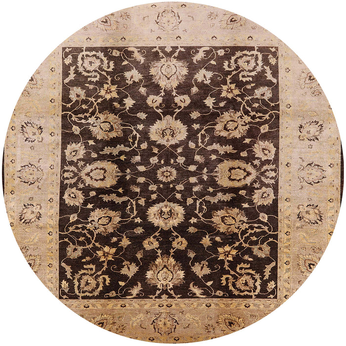 Round Machine Washable Industrial Modern Sangria Brown Rug, wshurb3049