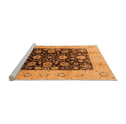 Sideview of Machine Washable Oriental Orange Industrial Area Rugs, wshurb3049org