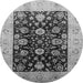 Round Oriental Gray Industrial Rug, urb3049gry