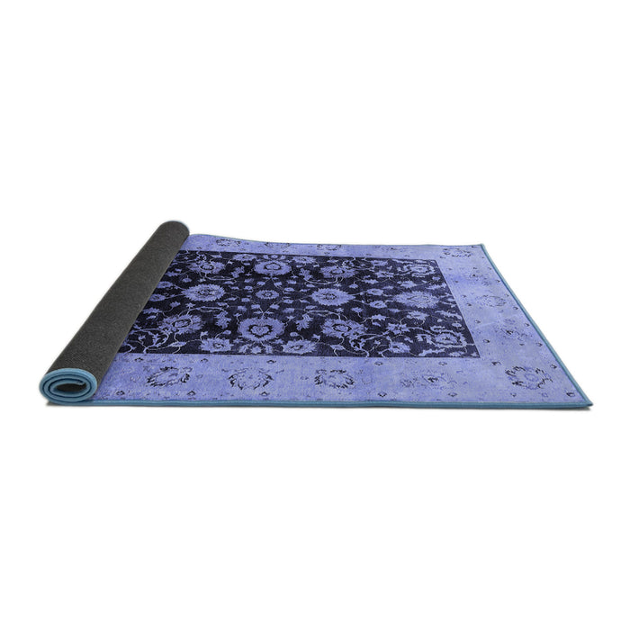 Sideview of Oriental Blue Industrial Rug, urb3049blu