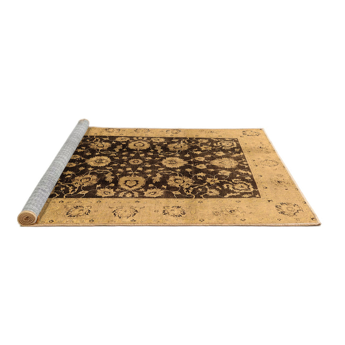 Sideview of Machine Washable Oriental Brown Industrial Rug, wshurb3049brn