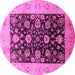 Round Oriental Pink Industrial Rug, urb3049pnk