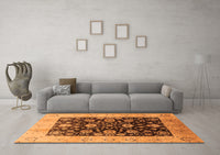 Machine Washable Oriental Orange Industrial Rug, wshurb3049org