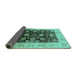 Sideview of Oriental Turquoise Industrial Rug, urb3049turq