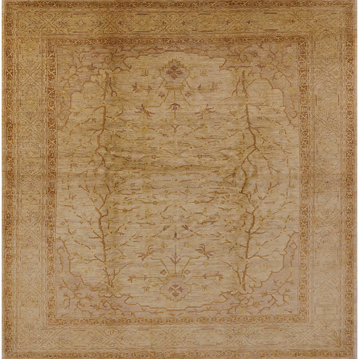 Square Mid-Century Modern Brown Oriental Rug, urb3050