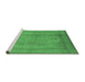 Sideview of Machine Washable Oriental Emerald Green Industrial Area Rugs, wshurb3050emgrn