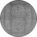 Round Oriental Gray Industrial Rug, urb3050gry