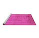 Sideview of Machine Washable Oriental Pink Industrial Rug, wshurb3050pnk