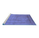 Sideview of Machine Washable Oriental Blue Industrial Rug, wshurb3050blu