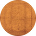 Round Oriental Orange Industrial Rug, urb3050org