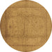 Round Oriental Brown Industrial Rug, urb3050brn