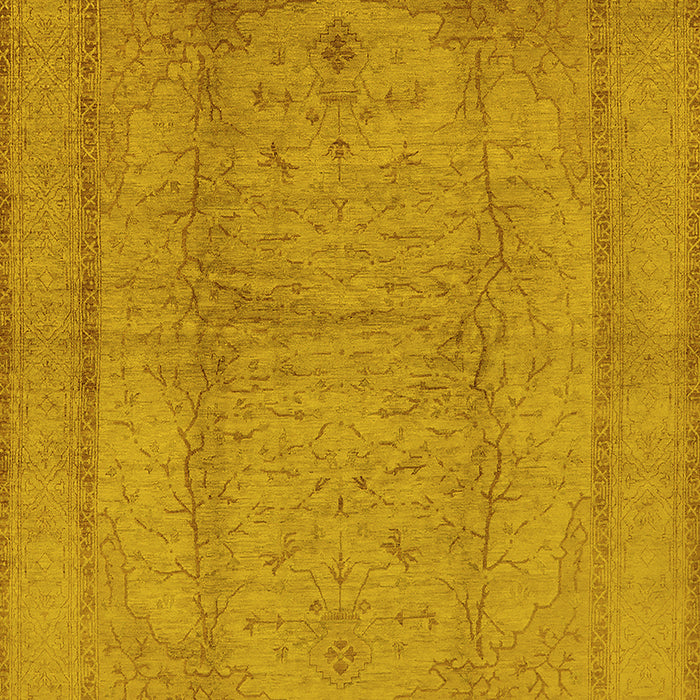 Machine Washable Oriental Yellow Industrial Rug, wshurb3050yw