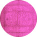 Round Oriental Pink Industrial Rug, urb3050pnk