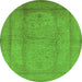 Round Oriental Green Industrial Rug, urb3050grn