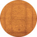 Round Oriental Orange Industrial Rug, urb3051org