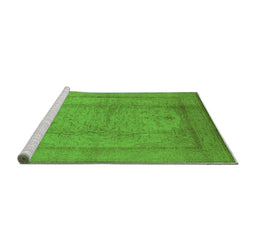 Sideview of Machine Washable Oriental Green Industrial Area Rugs, wshurb3051grn