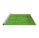 Sideview of Machine Washable Oriental Green Industrial Area Rugs, wshurb3051grn