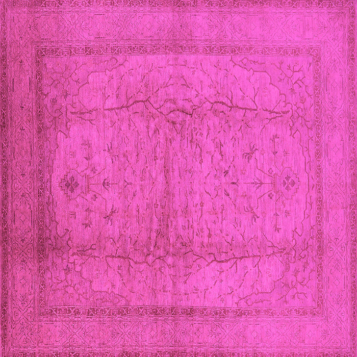 Square Machine Washable Oriental Pink Industrial Rug, wshurb3051pnk