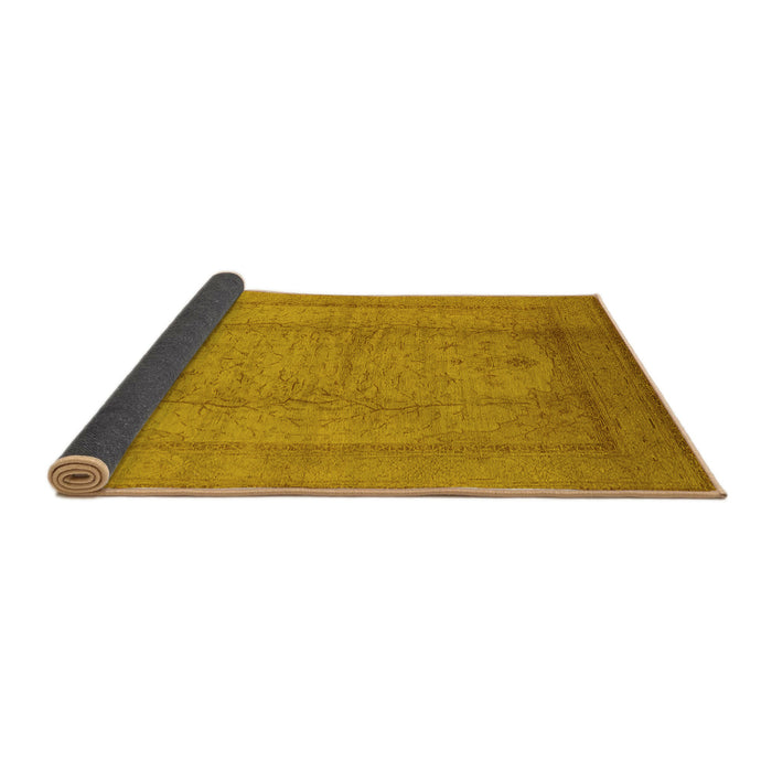 Sideview of Oriental Yellow Industrial Rug, urb3051yw