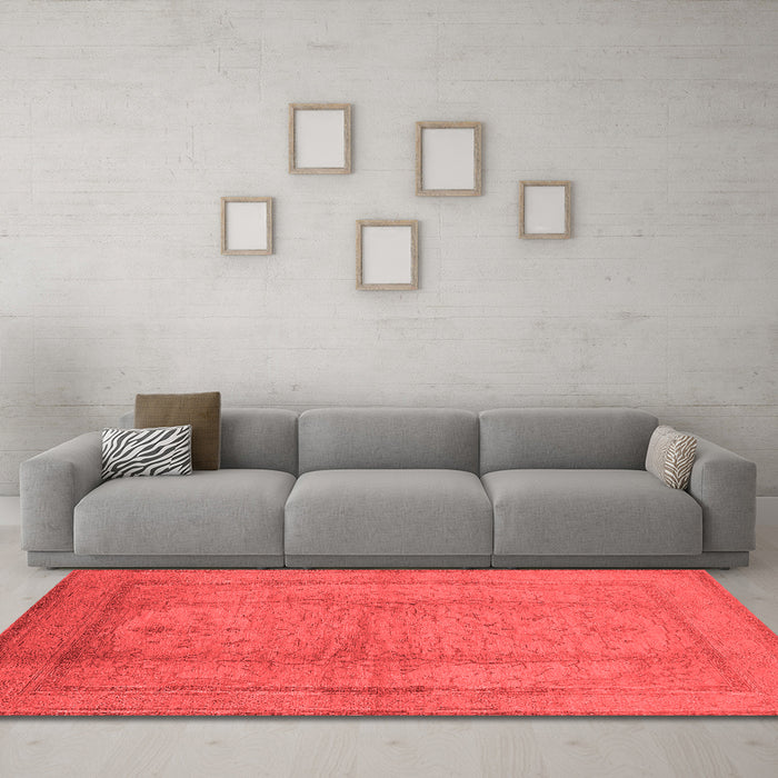 Industrial Red Washable Rugs