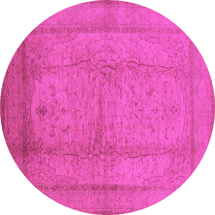 Round Oriental Pink Industrial Rug, urb3051pnk