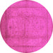 Round Oriental Pink Industrial Rug, urb3051pnk