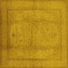 Square Oriental Yellow Industrial Rug, urb3051yw