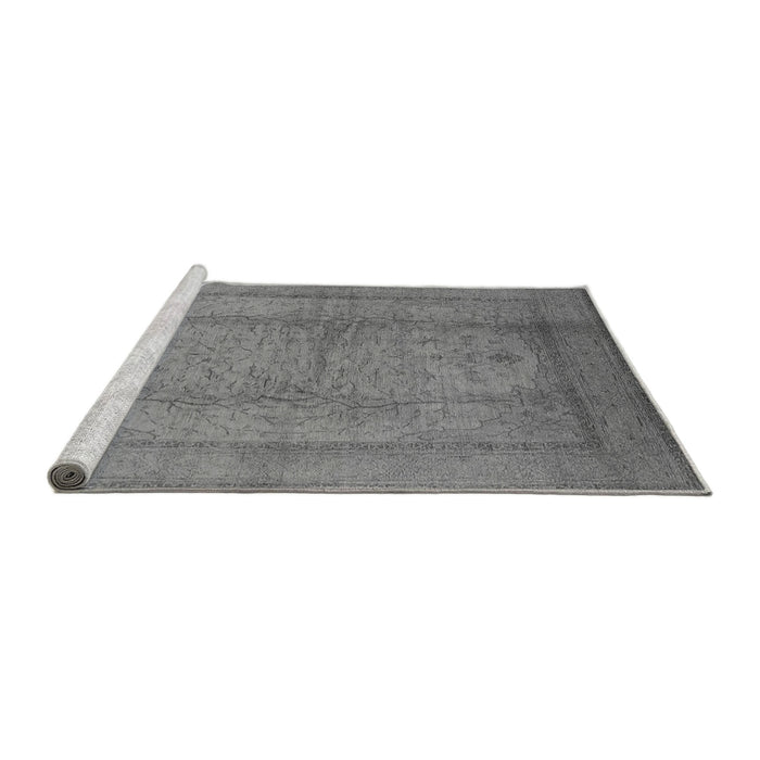 Sideview of Machine Washable Oriental Gray Industrial Rug, wshurb3051gry