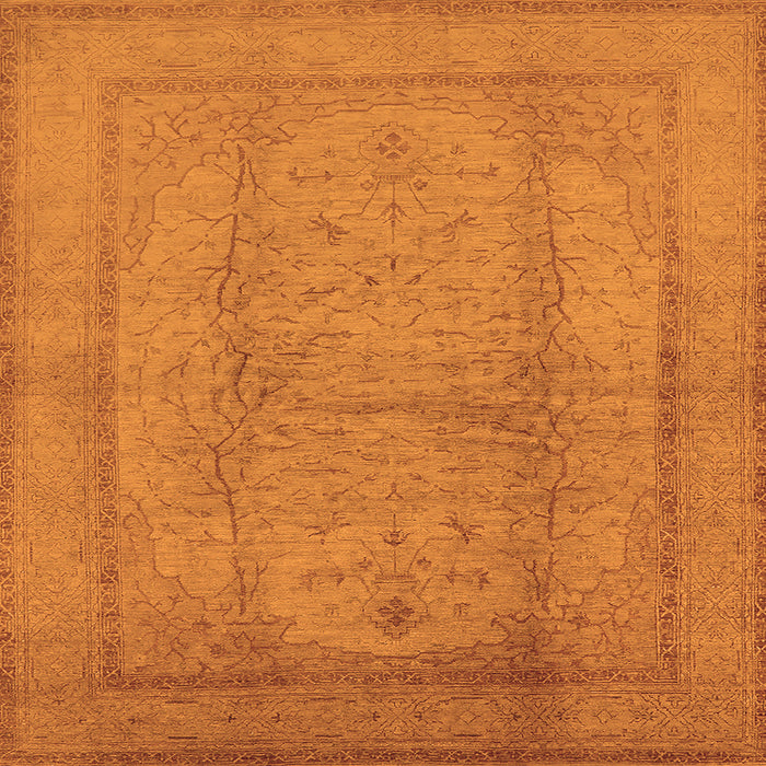Square Oriental Orange Industrial Rug, urb3051org
