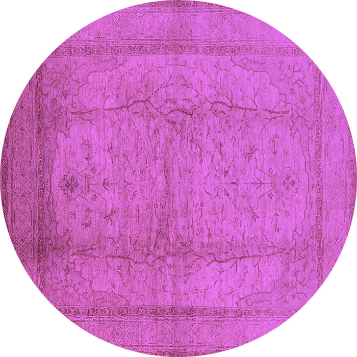 Round Oriental Purple Industrial Rug, urb3051pur