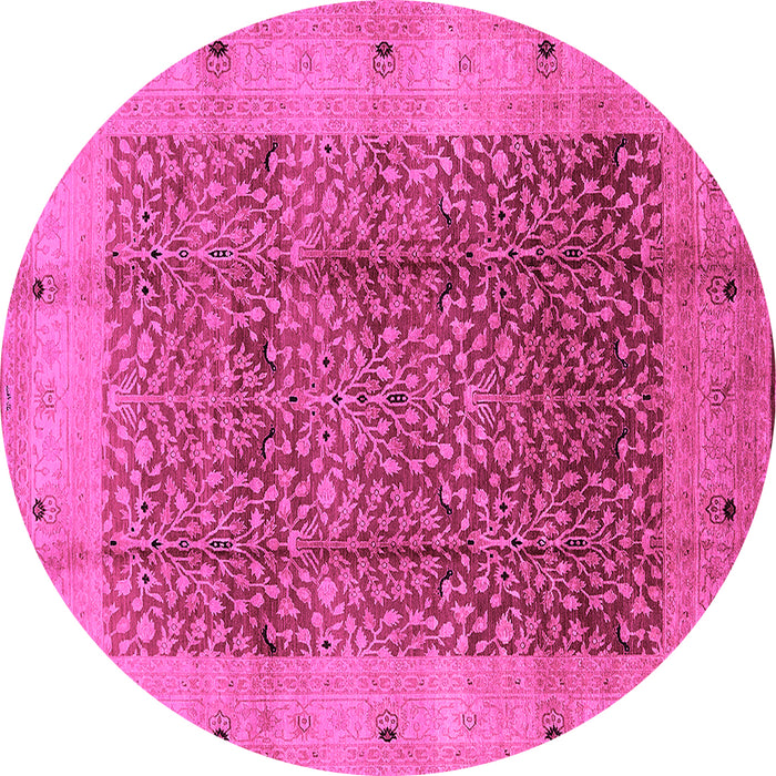 Round Oriental Pink Industrial Rug, urb3052pnk