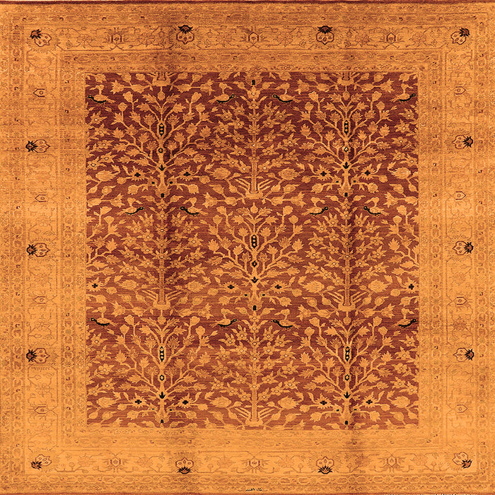 Square Oriental Orange Industrial Rug, urb3052org