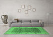 Machine Washable Oriental Emerald Green Industrial Area Rugs in a Living Room,, wshurb3052emgrn