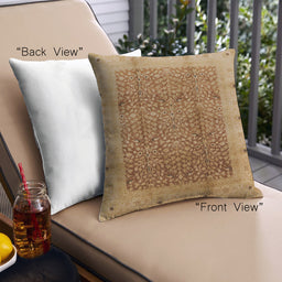 Front View of Mid-Century Modern Urban Square Mahogany Brown Throw Pillow, 18 inch by 18 inch, pwurb3052