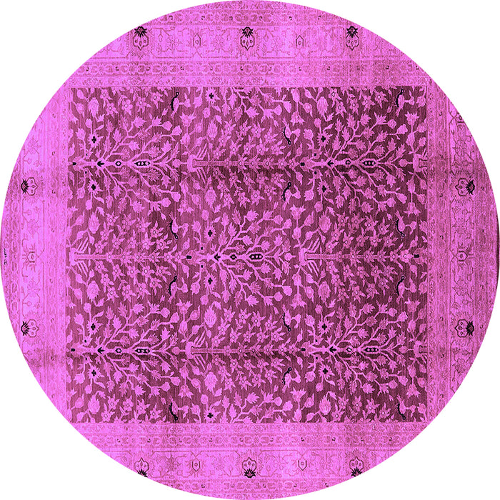 Round Oriental Purple Industrial Rug, urb3052pur