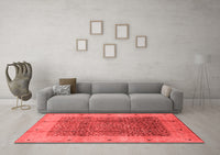 Machine Washable Oriental Red Industrial Rug, wshurb3052red