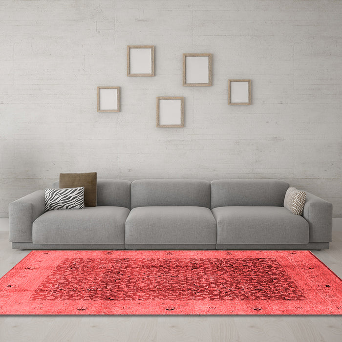 Industrial Red Washable Rugs