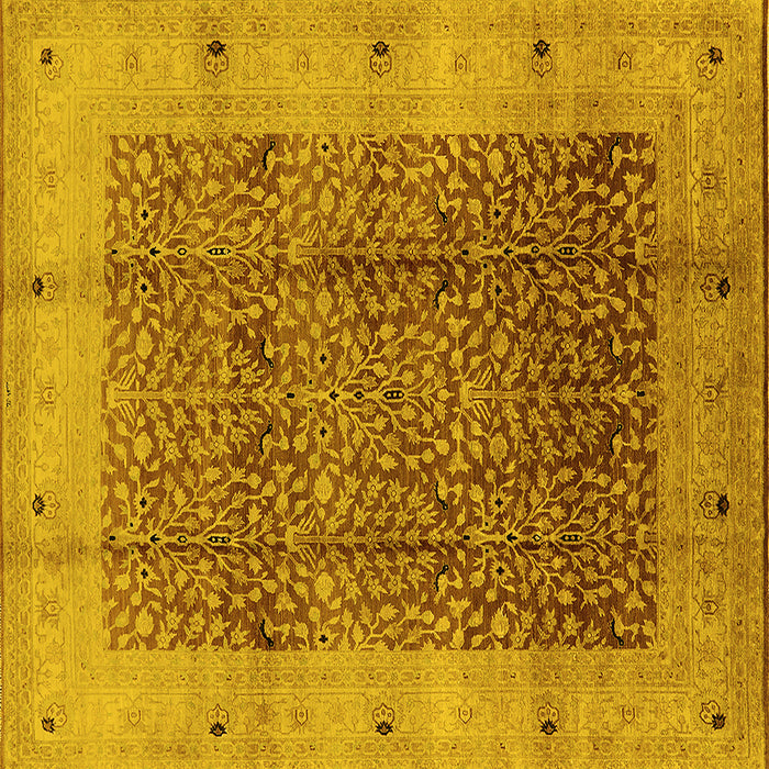 Square Oriental Yellow Industrial Rug, urb3052yw