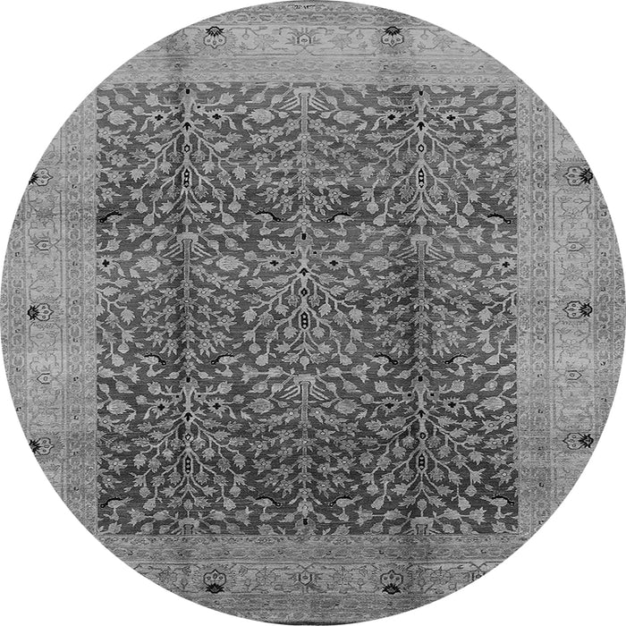Round Oriental Gray Industrial Rug, urb3052gry