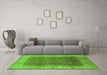 Machine Washable Oriental Green Industrial Area Rugs in a Living Room,, wshurb3052grn