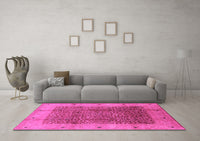 Machine Washable Oriental Pink Industrial Rug, wshurb3052pnk