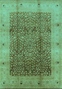 Oriental Turquoise Industrial Rug, urb3052turq