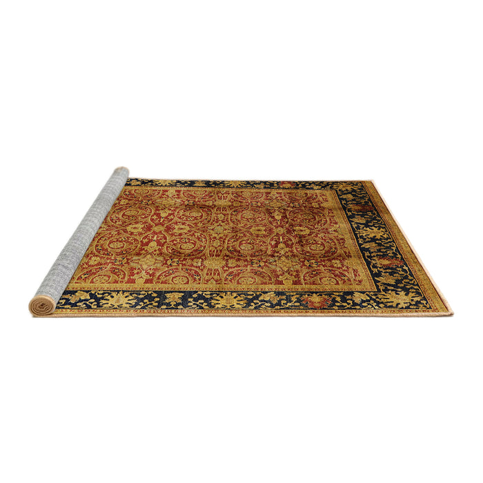 Sideview of Machine Washable Industrial Modern Saffron Red Rug, wshurb3053