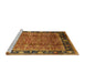 Sideview of Machine Washable Industrial Modern Saffron Red Rug, wshurb3053