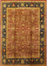 Mid-Century Modern Saffron Red Oriental Rug, urb3053