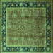 Square Oriental Turquoise Industrial Rug, urb3053turq