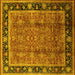 Square Oriental Yellow Industrial Rug, urb3053yw